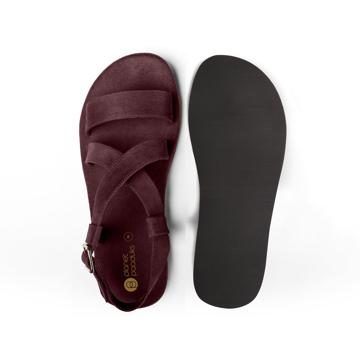 Calor Luxe - Crossover Vegan Suede Brown Men Sandals