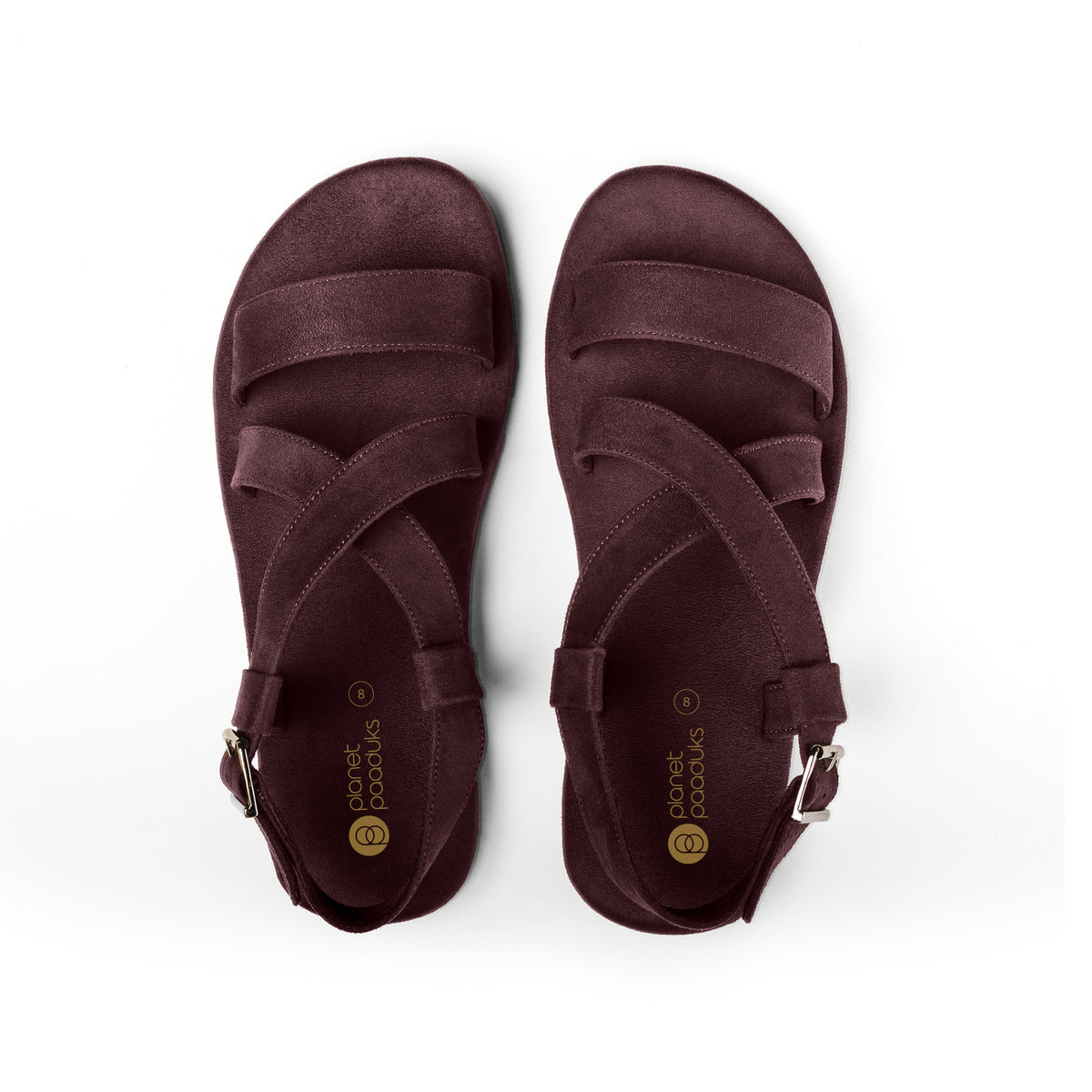 Calor Luxe - Crossover Vegan Suede Brown Men Sandals