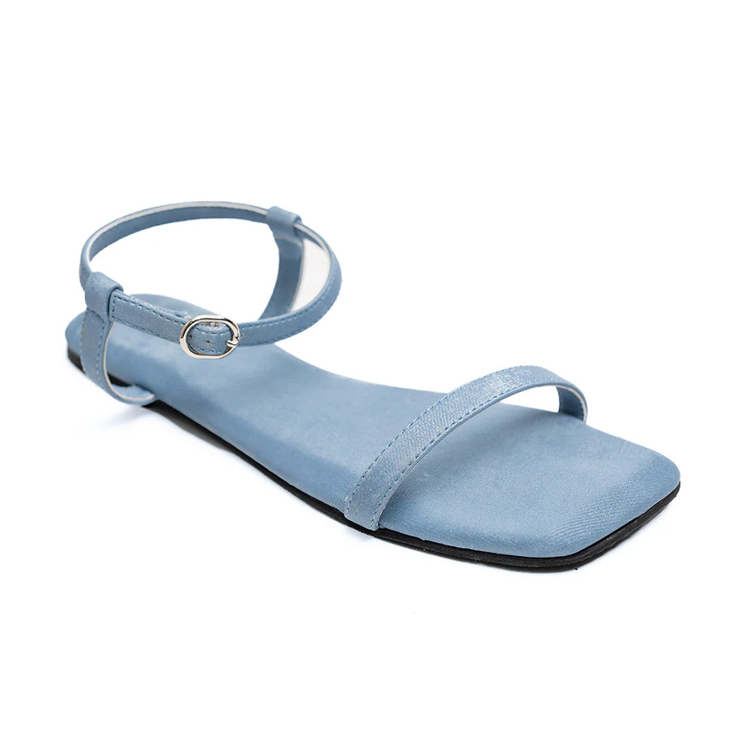 Zoe Luxe Ankle-Strap Vegan Leather Blue Women Sandals
