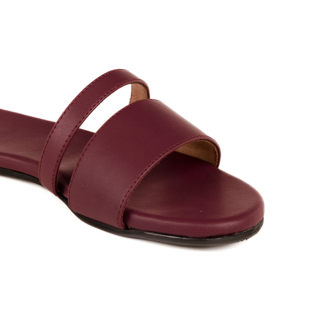 Tev Cloak Vegan Leather Maroon Women Slides - Image 4 - Paaduks