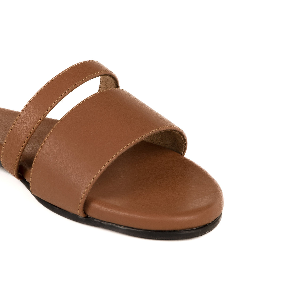 Tev Cloak Vegan Leather Tan Women Slides - Image 5 - Paaduks
