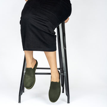 Nest Mules Vegan Suede Green Women Slip-ons - Image 2 - Paaduks