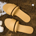 Tev Cloak Vegan Leather Yellow Women Slides - Image 7 - Paaduks