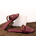 Tev Cloak Vegan Leather Maroon Women Slides - Image 6 - Paaduks