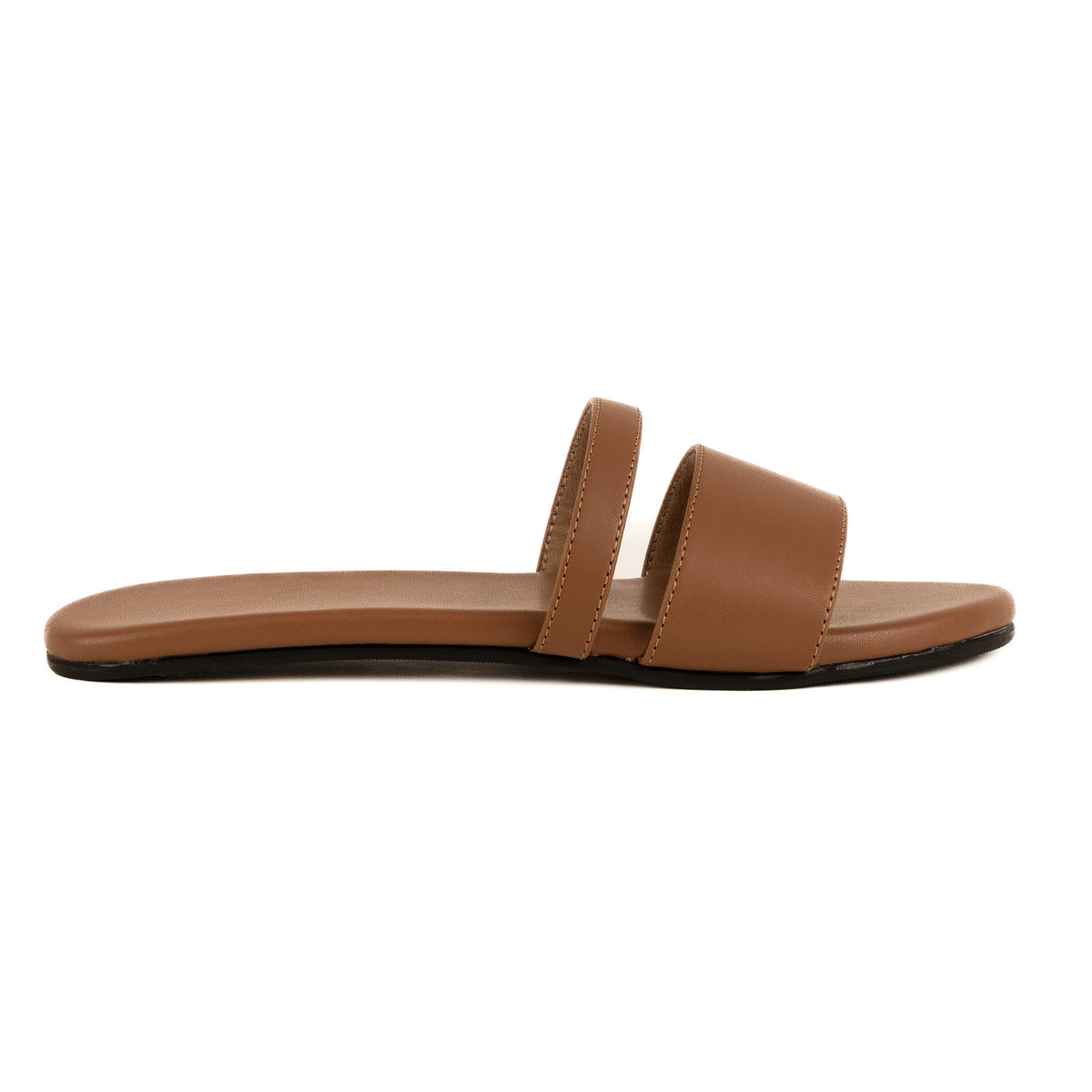 Tev Cloak Vegan Leather Tan Women Slides - Image 3 - Paaduks