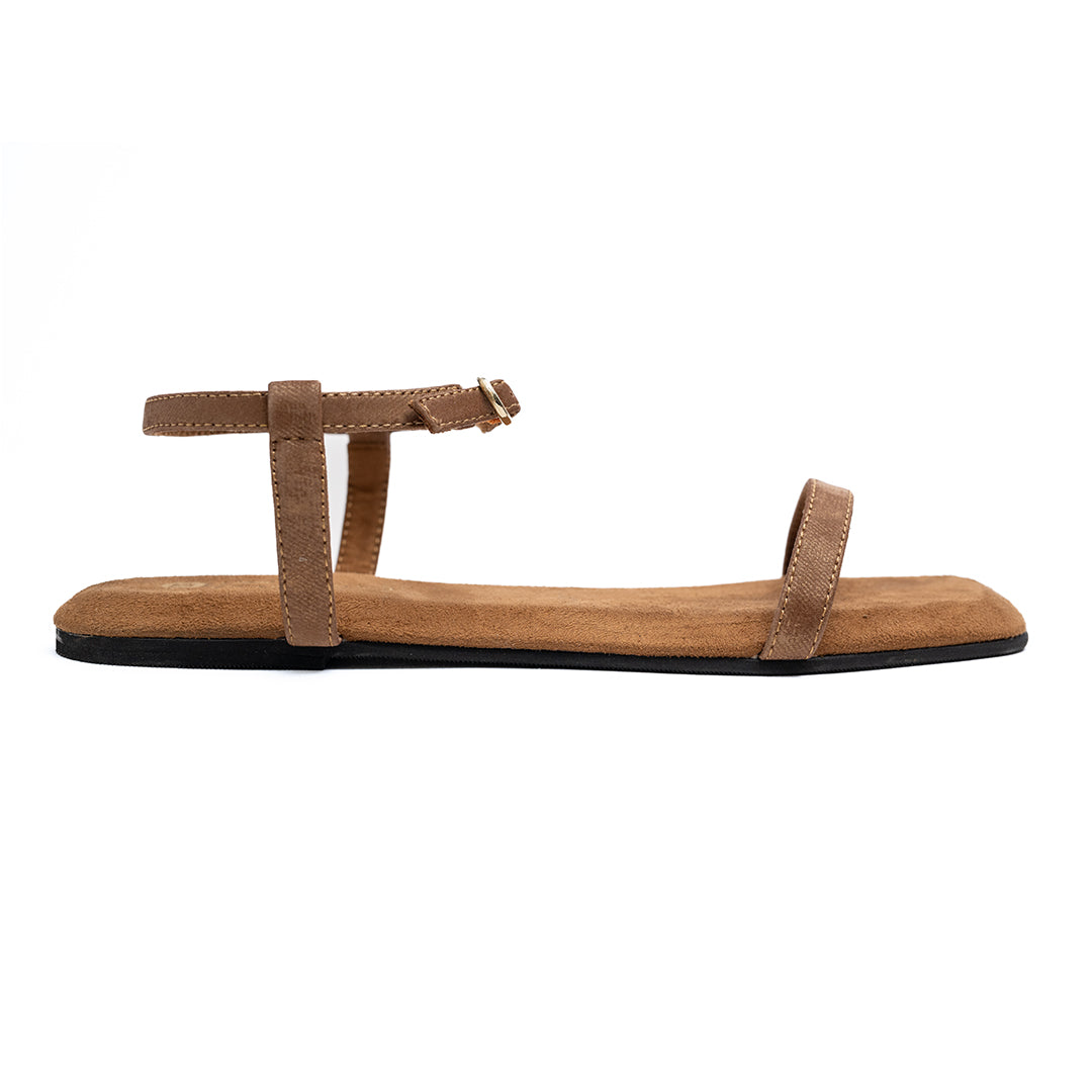 Zoe Luxe Ankle-Strap Vegan Leather Tan Women Sandals - Image 3 - Paaduks