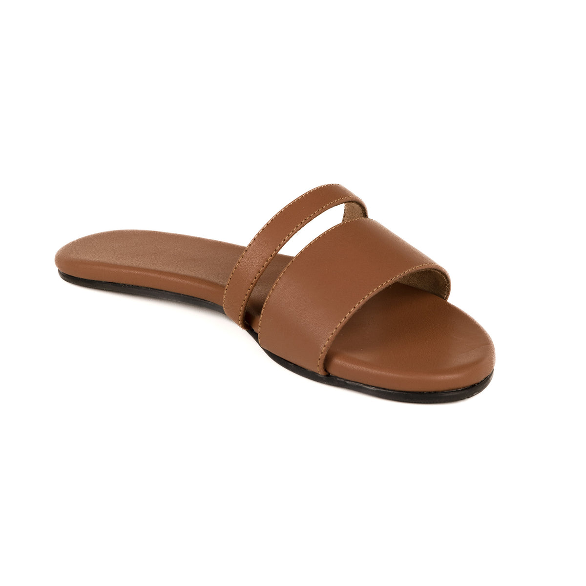 Tev Cloak Vegan Leather Tan Women Slides - Paaduks