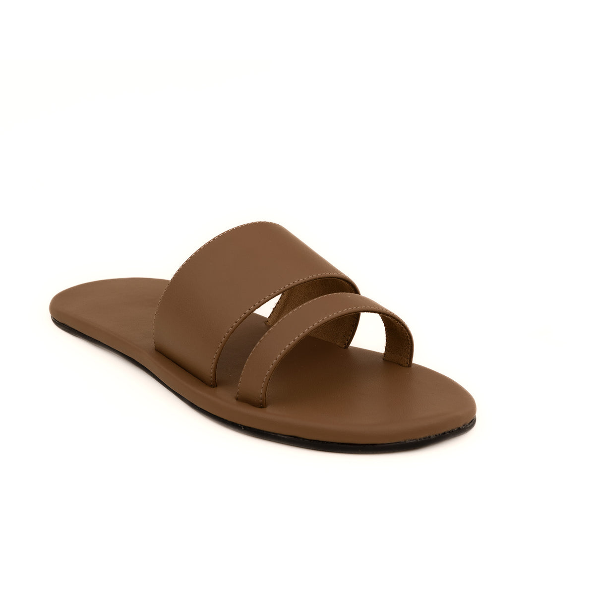 Tev Cloak Vegan Leather Brown Men Slides - Paaduks