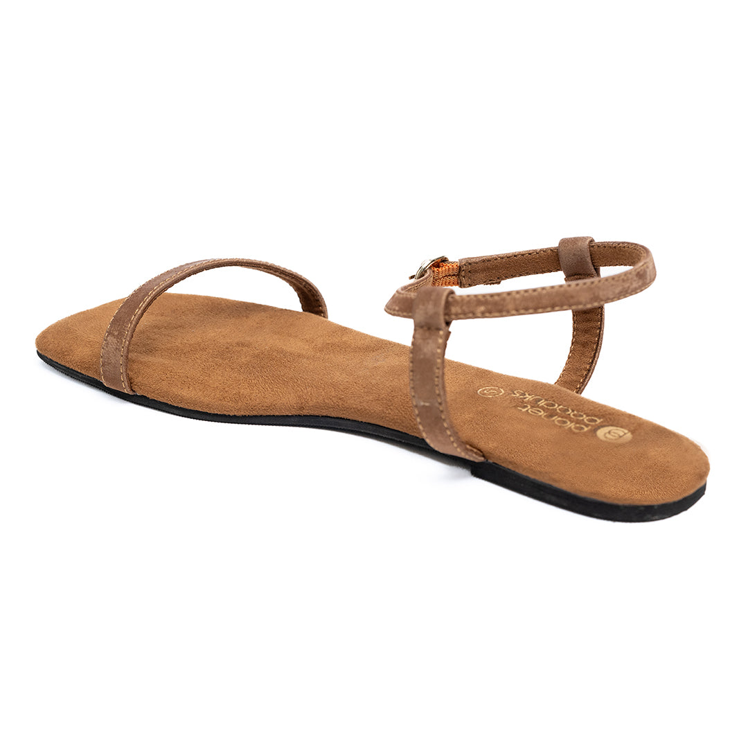 Zoe Luxe Ankle-Strap Vegan Leather Tan Women Sandals - Image 6 - Paaduks