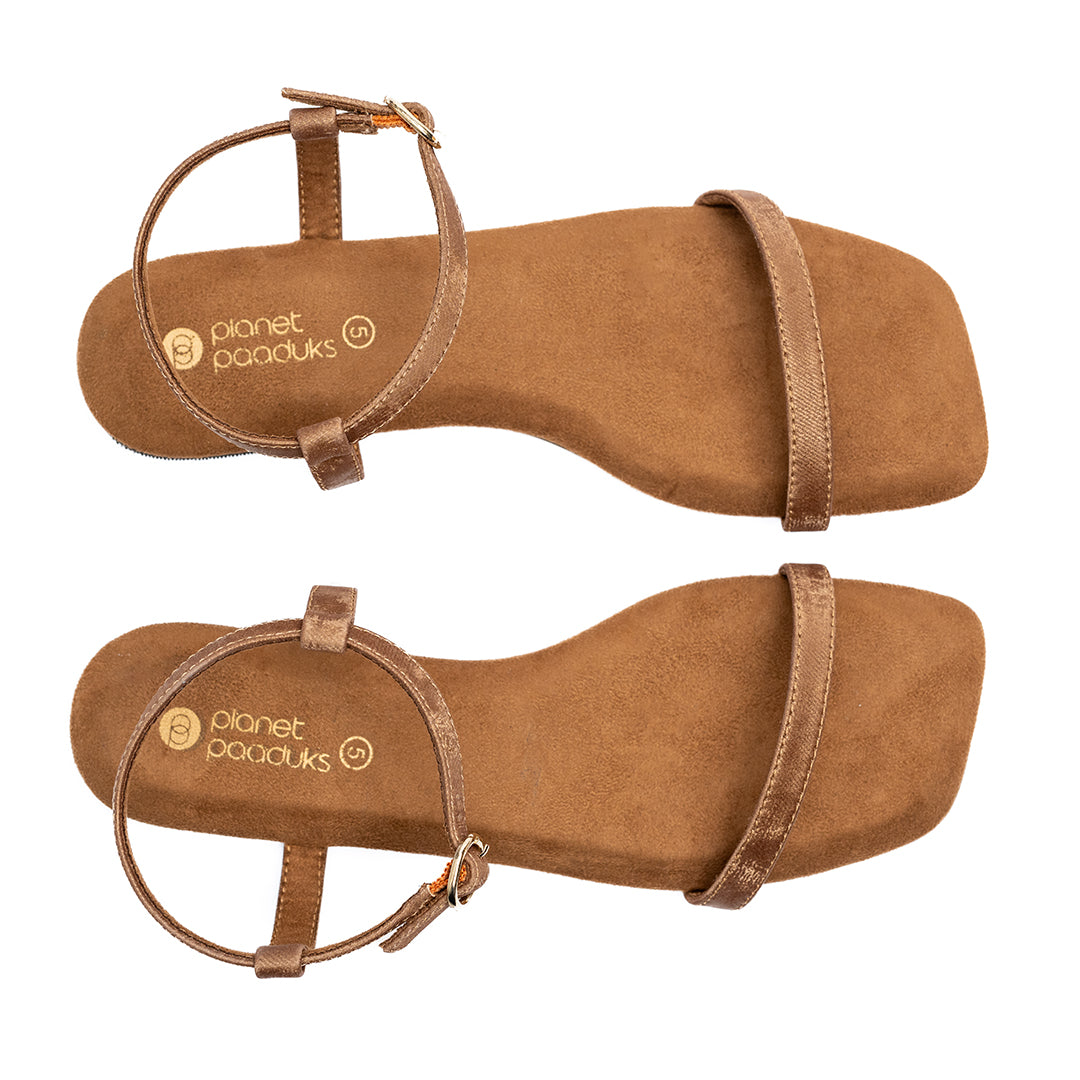 Zoe Luxe Ankle-Strap Vegan Leather Tan Women Sandals - Image 7 - Paaduks
