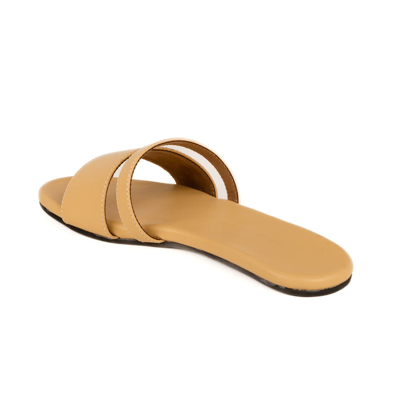 Tev Cloak Vegan Leather Yellow Women Slides