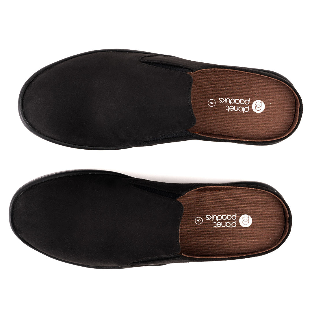 Nest Mules Vegan Suede Black Women Slip-ons – Planet Paaduks