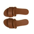 Tev Cloak Vegan Leather Tan Women Slides - Image 8 - Paaduks