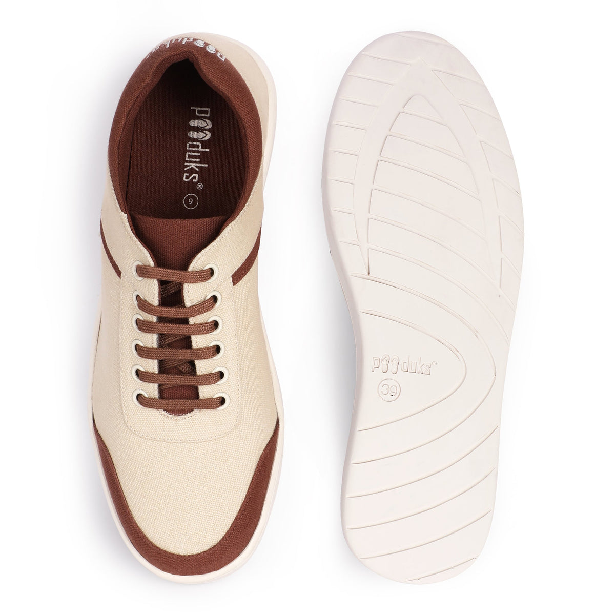 Dan Eco-Sole Sneakers Beige and Brown Women