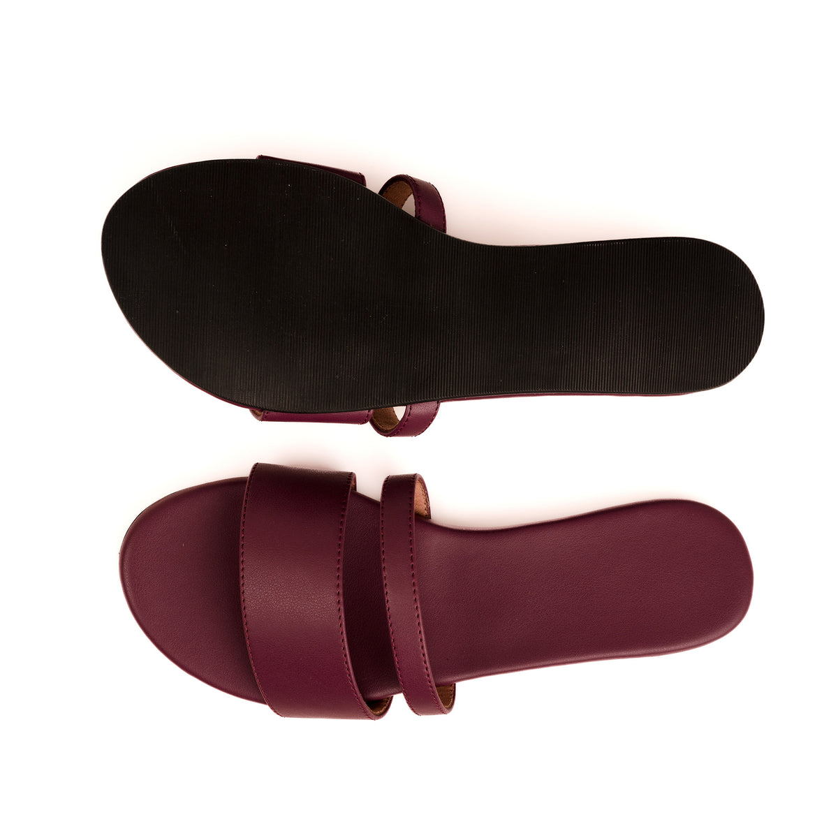 Tev Cloak Vegan Leather Maroon Women Slides - Image 5 - Paaduks