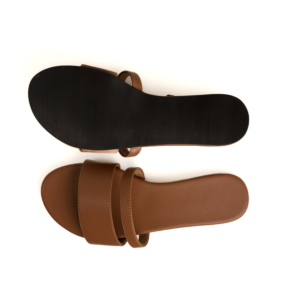 Tev Cloak Vegan Leather Tan Women Slides - Image 4 - Paaduks
