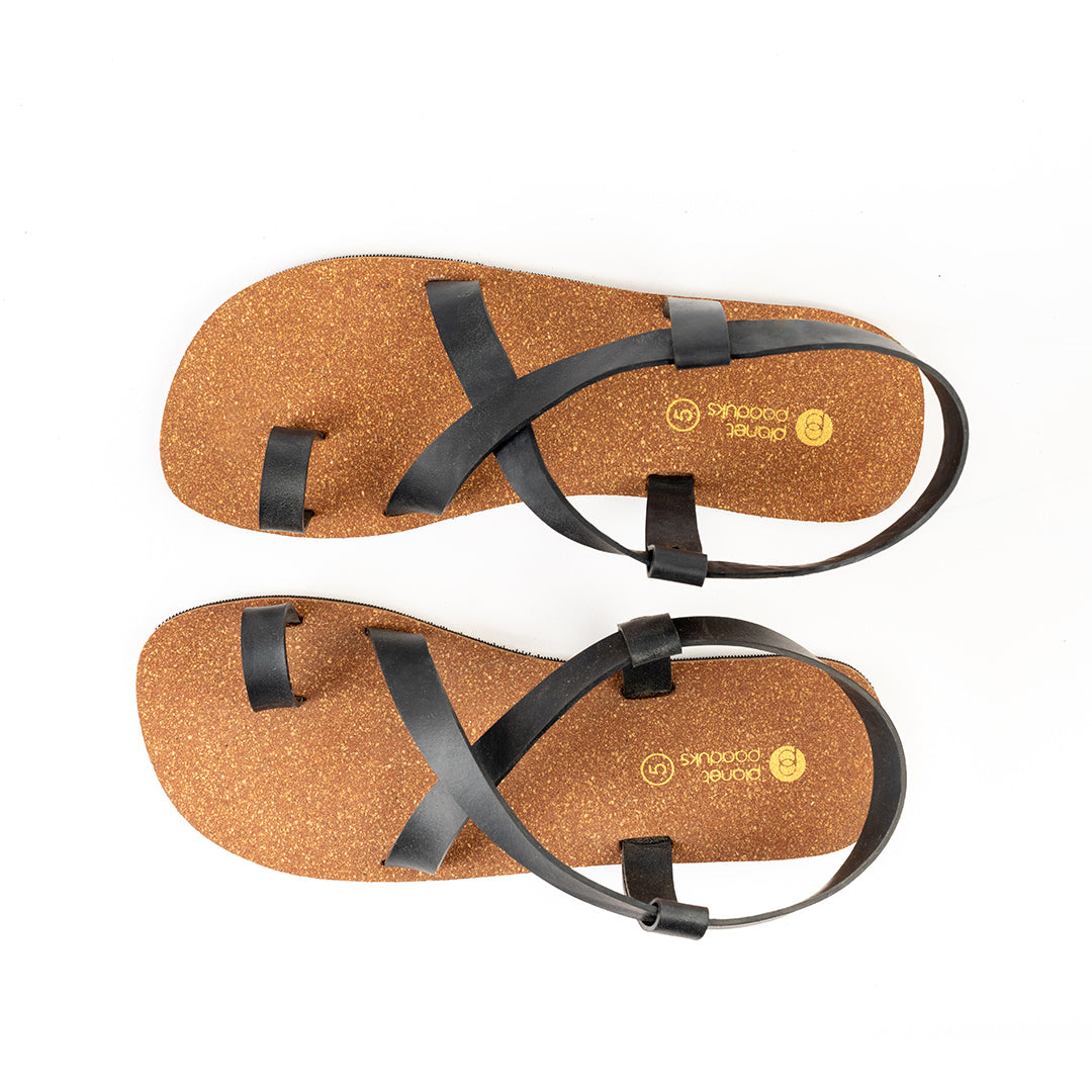 Sko Slingback Cork Brown Sandals Women