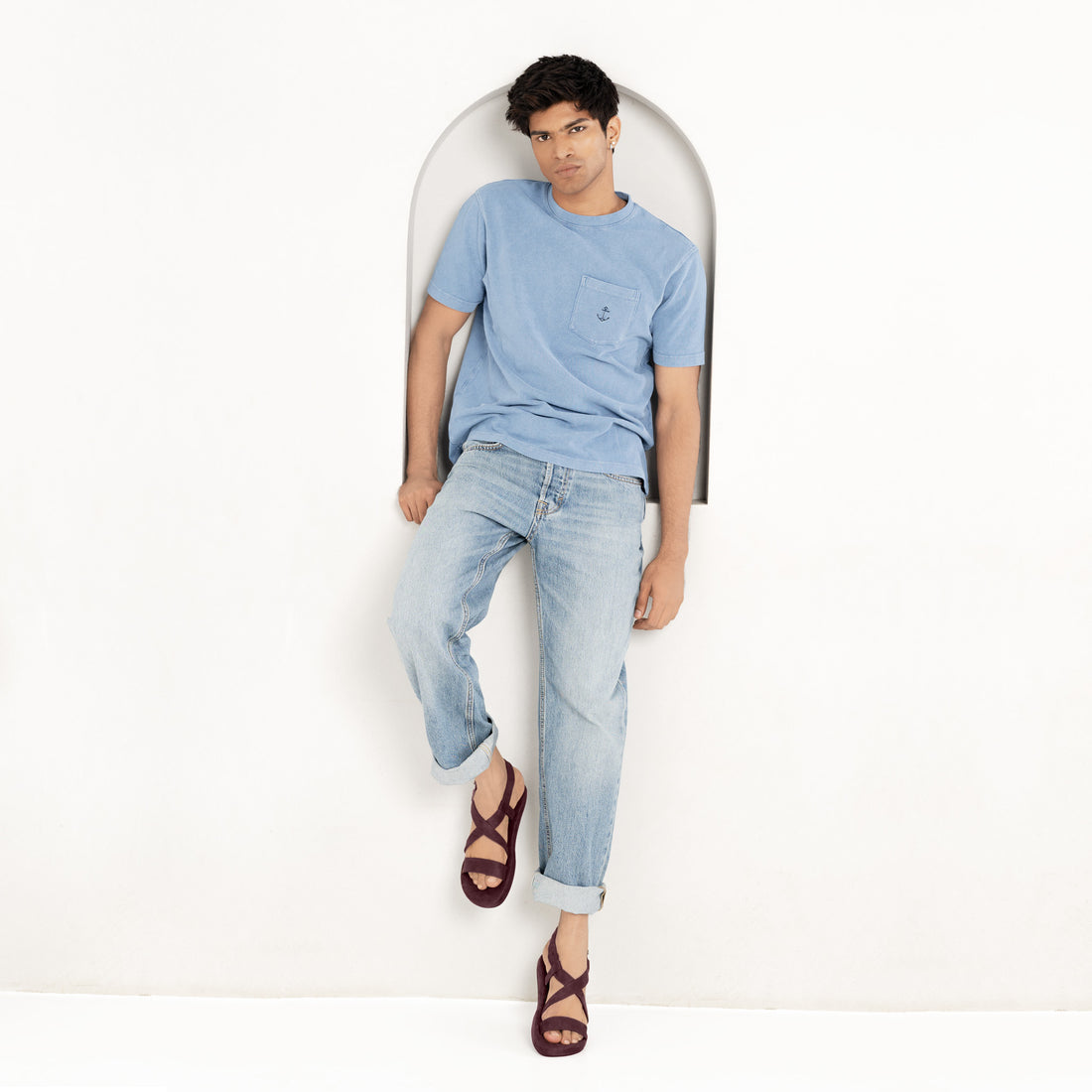 Calor Luxe - Crossover Vegan Suede Brown Men Sandals