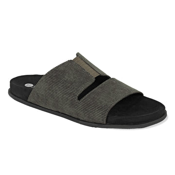 Finn Luxe Cloak Corduroy Grey Men Slides - Paaduks
