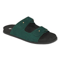Zen Luxe Dual-Strap Vegan Suede Green Men Slides - Paaduks