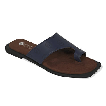 Rhea Blue Slides Women