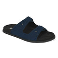 Zen Luxe Dual-Strap Vegan Suede Blue Men Slides - Paaduks