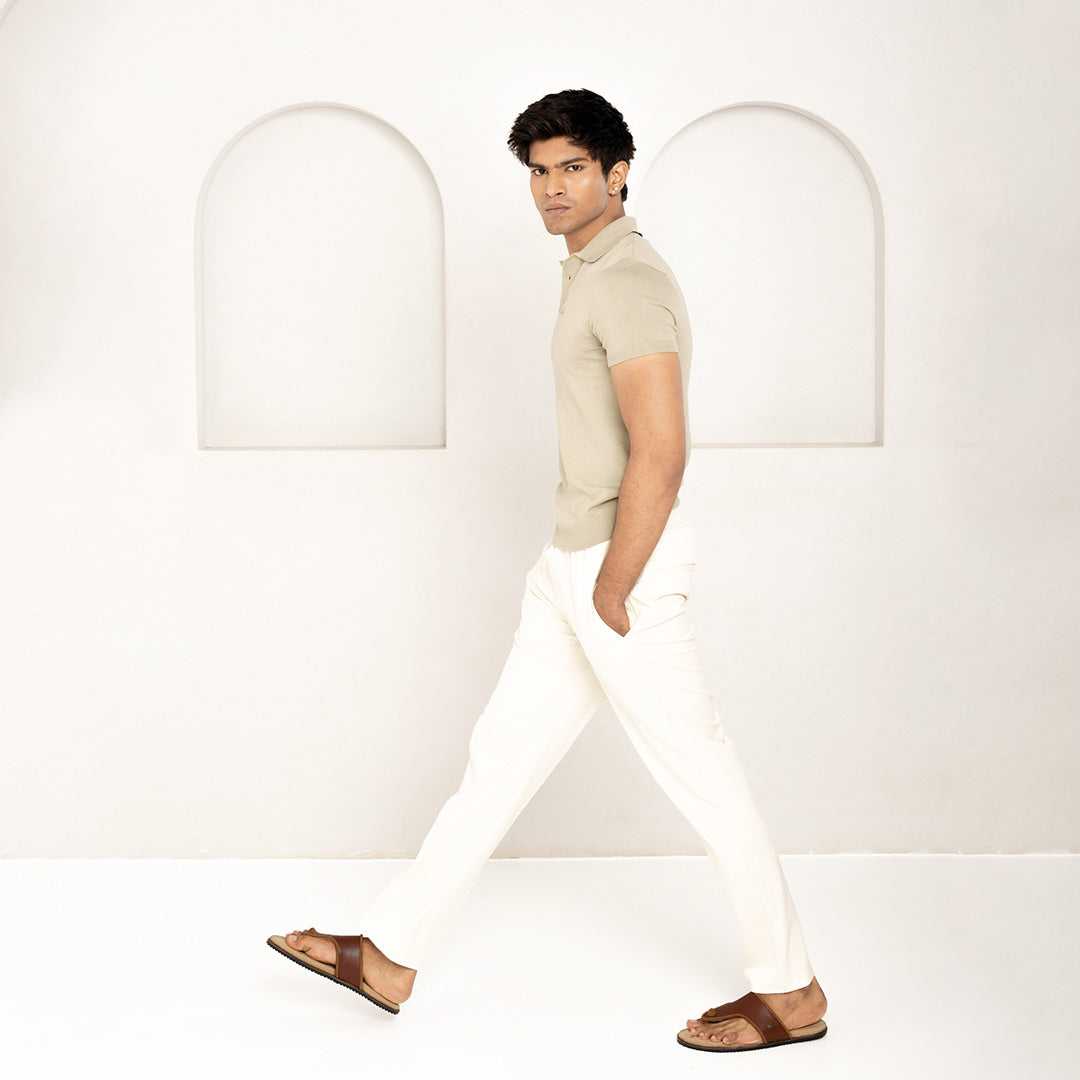 Drae Beige Slides Men