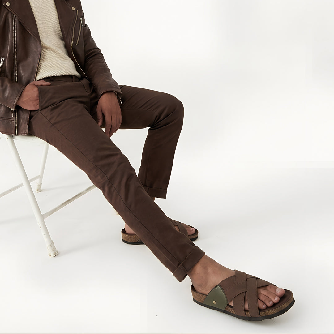 Eden Brown Slides Men
