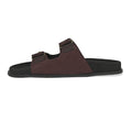 Zen Luxe Dual-Strap Vegan Suede Dark Brown Women Slides - Image 3 - Paaduks