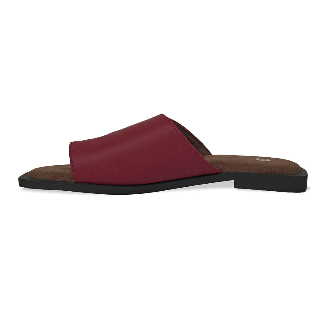 Rhea Maroon Slides Women thumbnail 2