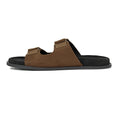Zen Luxe Dual-Strap Vegan Suede Tan Men Slides - Image 3 - Paaduks
