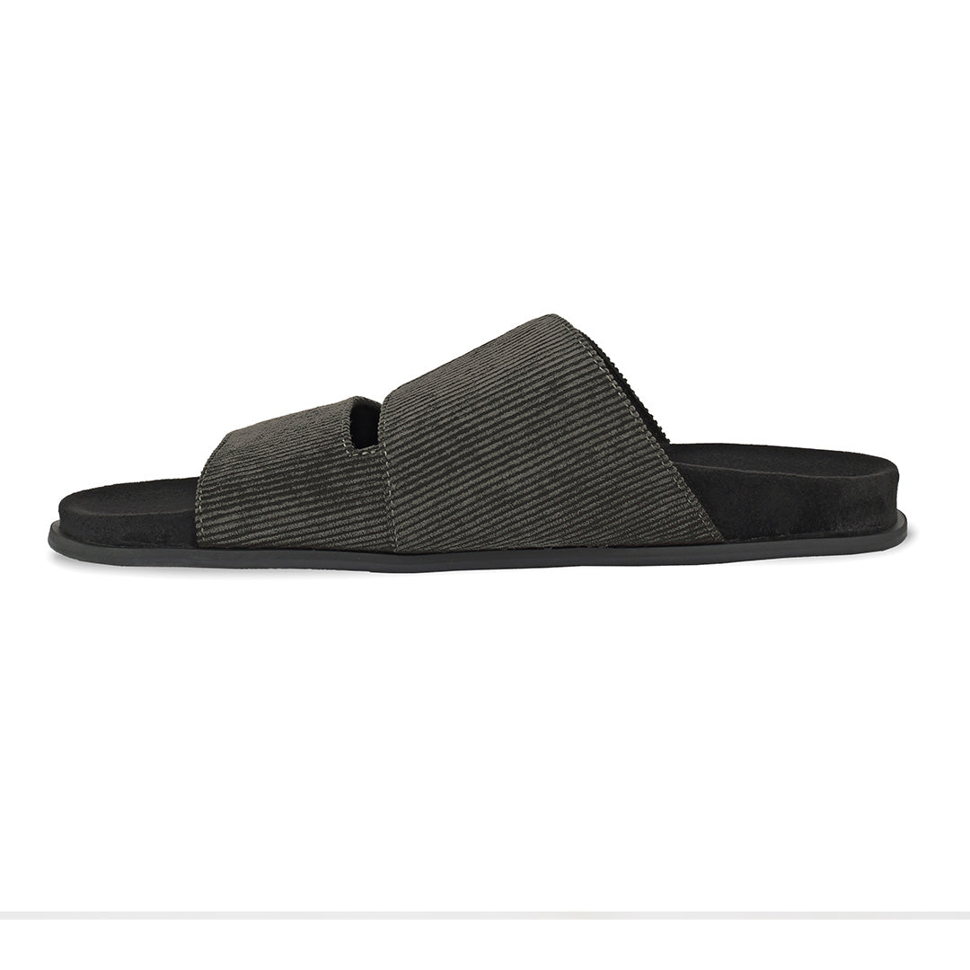 Finn Luxe Cloak Corduroy Grey Men Slides - Image 3 - Paaduks