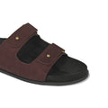 Zen Luxe Dual-Strap Vegan Suede Dark Brown Women Slides - Image 4 - Paaduks