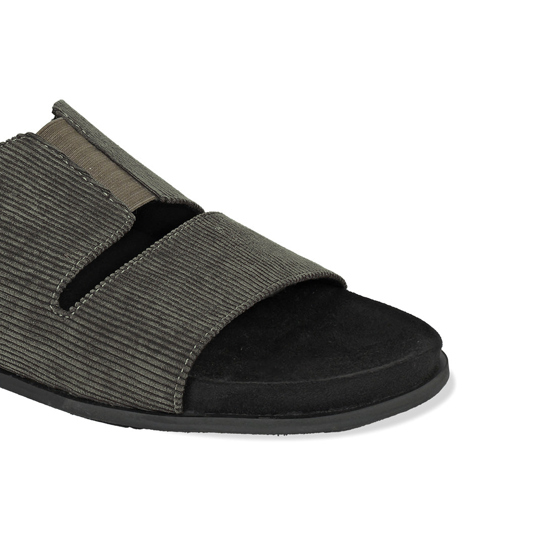 Finn Luxe Cloak Corduroy Grey Men Slides - Image 4 - Paaduks