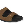 Zen Luxe Dual-Strap Vegan Suede Tan Men Slides - Image 4 - Paaduks