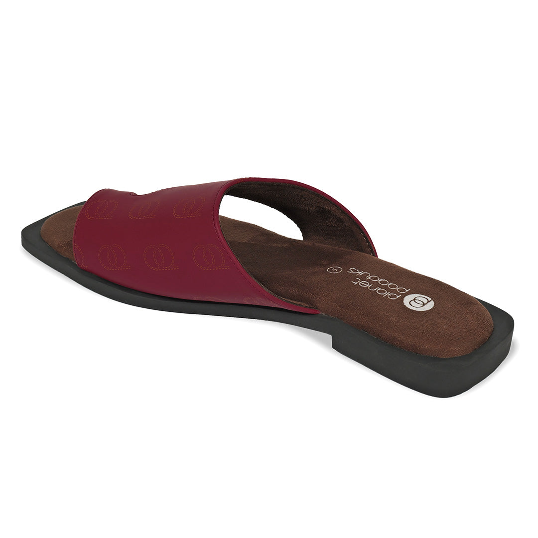 Rhea Maroon Slides Women thumbnail 4
