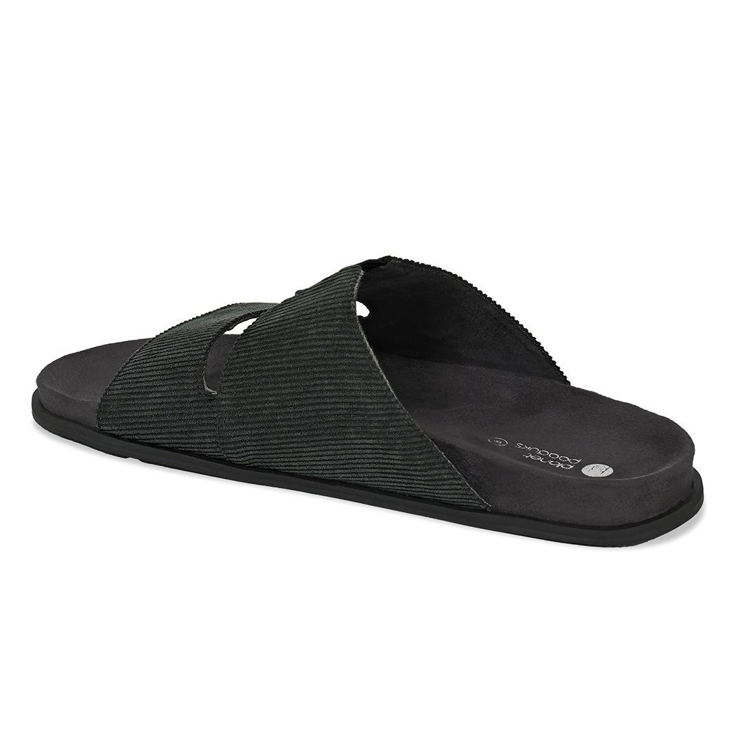 Finn Luxe Cloak Corduroy Black Men Slides - Image 5 - Paaduks