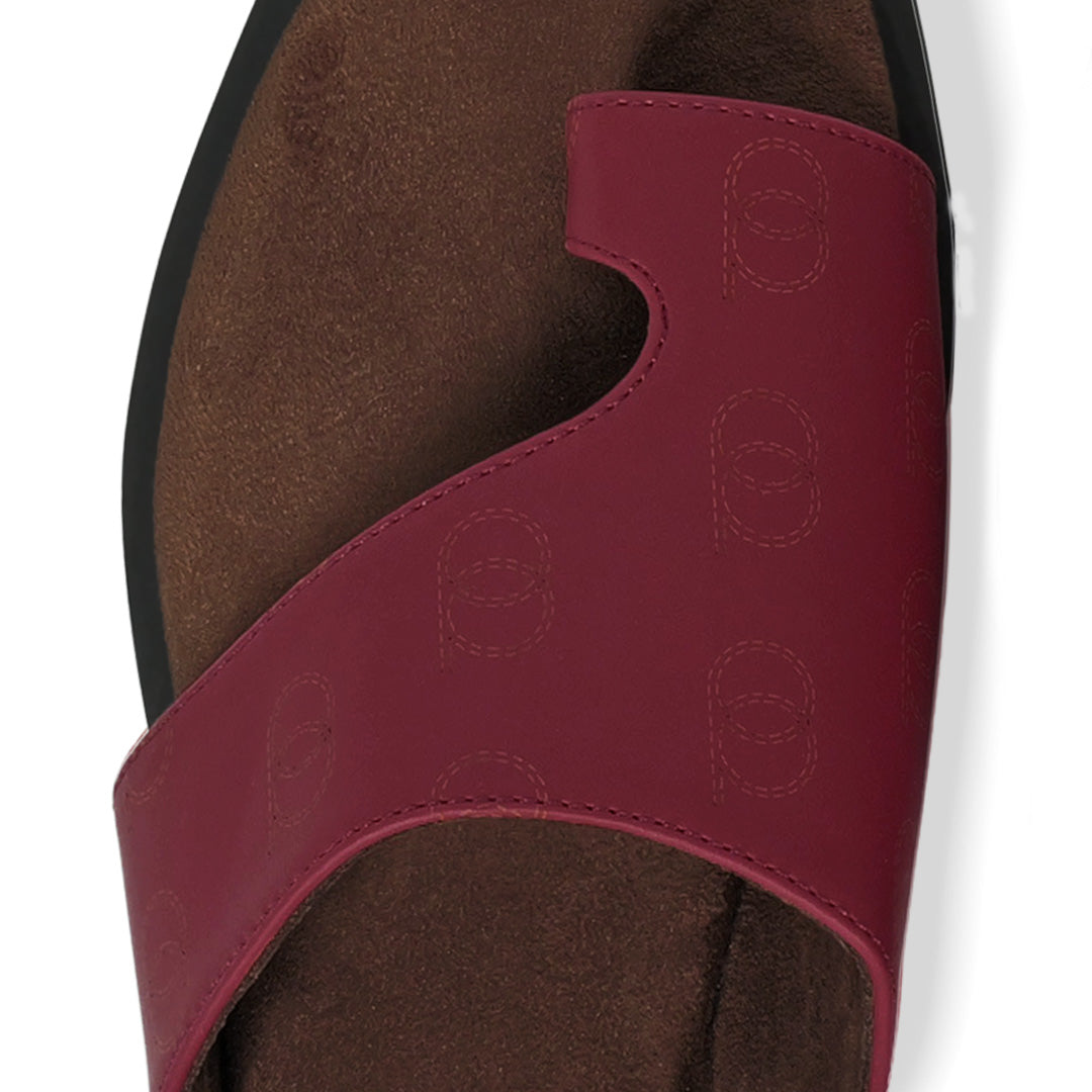 Rhea Maroon Slides Women thumbnail 5