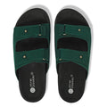 Zen Luxe Dual-Strap Vegan Suede Green Men Slides - Image 7 - Paaduks
