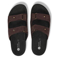 Zen Luxe Dual-Strap Vegan Suede Dark Brown Women Slides - Image 7 - Paaduks