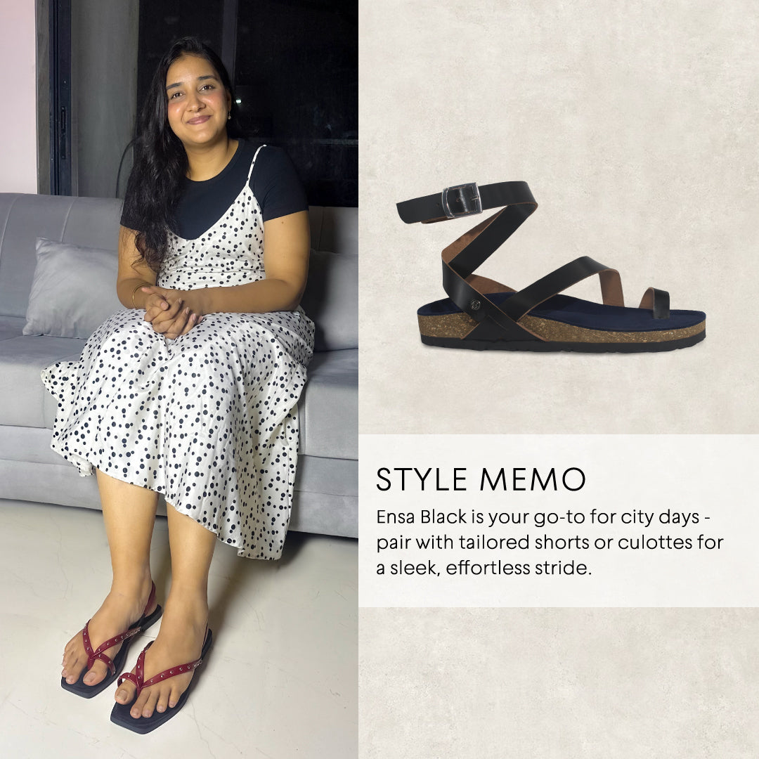 Ensa Black Sandals Women