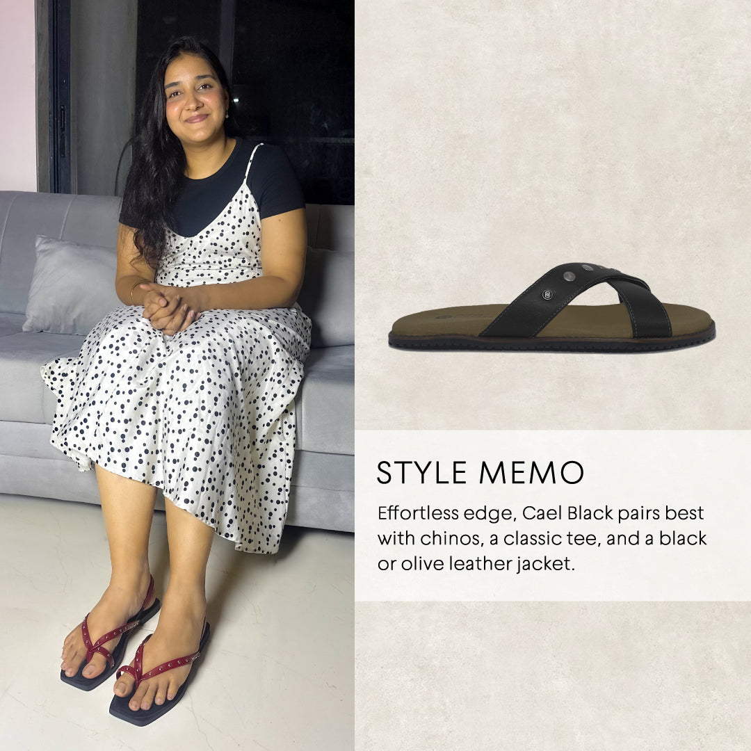 Cael Black Slides Men