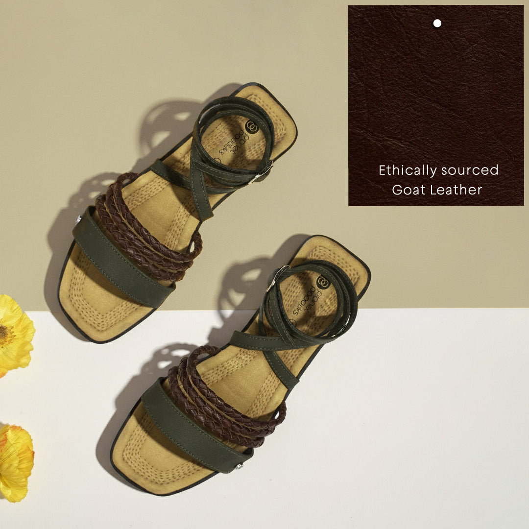 Veya Green Sandals Women