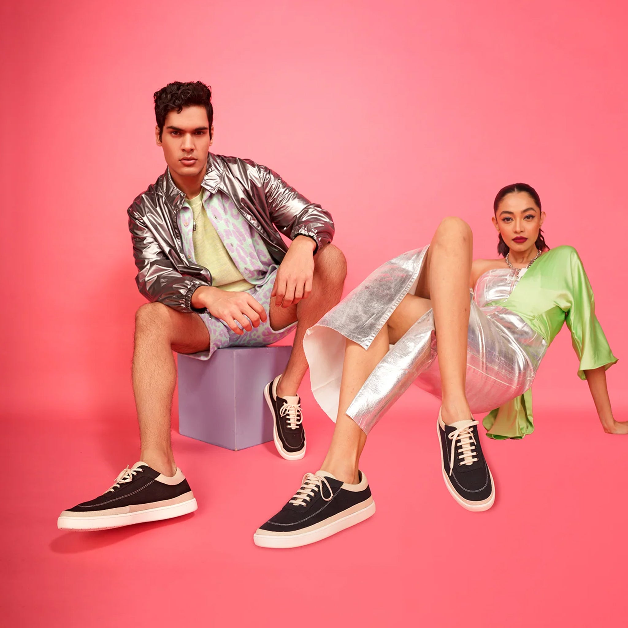 Ske Eco-Sole Sneakers Black and Beige Men & Women upto 25% Off