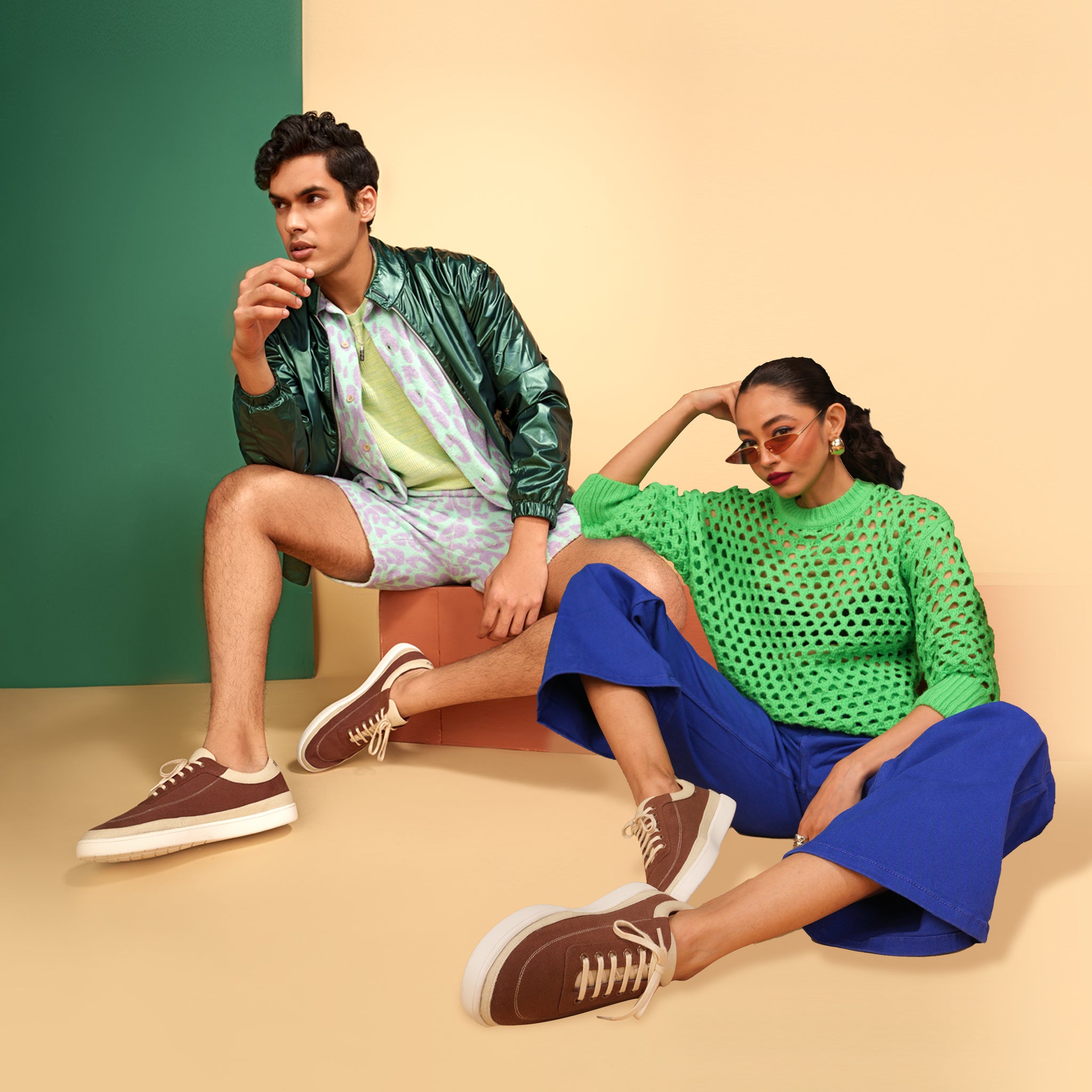 Ske Eco-Sole Sneakers Brown and Beige Men & Women upto 25% Off