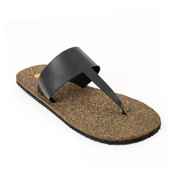 Eso Thong-Strap Cork Black Men Slides