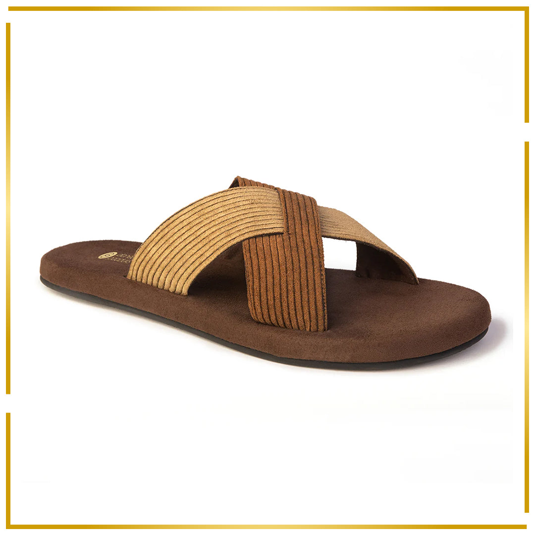 Ben Luxe - Crossover Corduroy Brown Men Slides