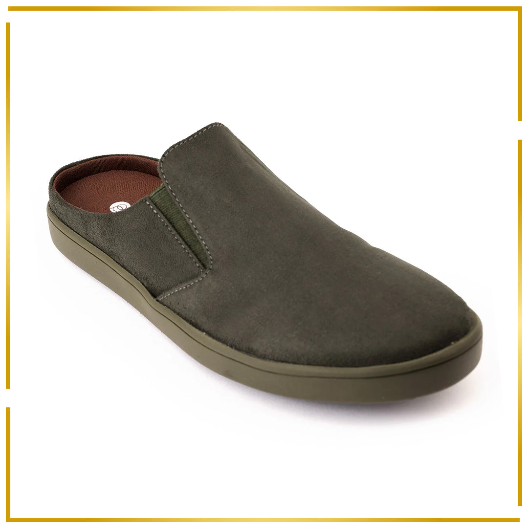 Nest Mules Vegan Suede Green Men Slip-ons