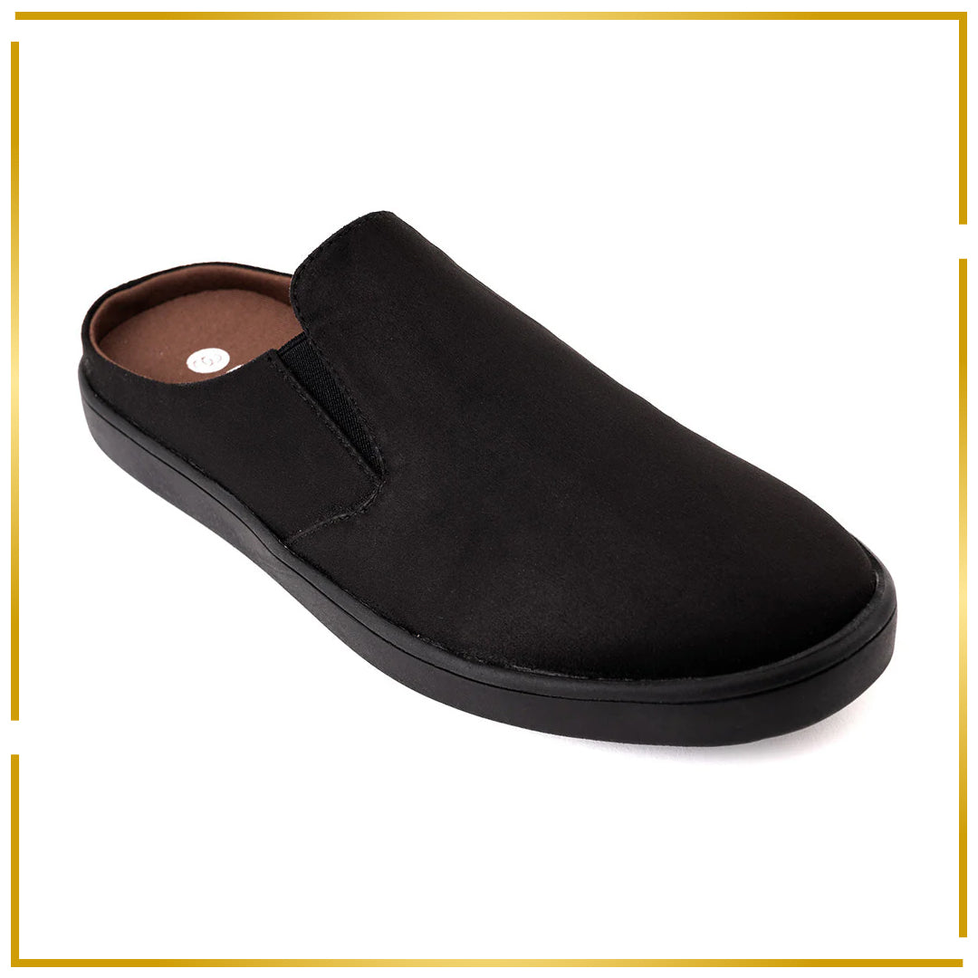 Nest Mules Vegan Suede Black Men Slip-ons