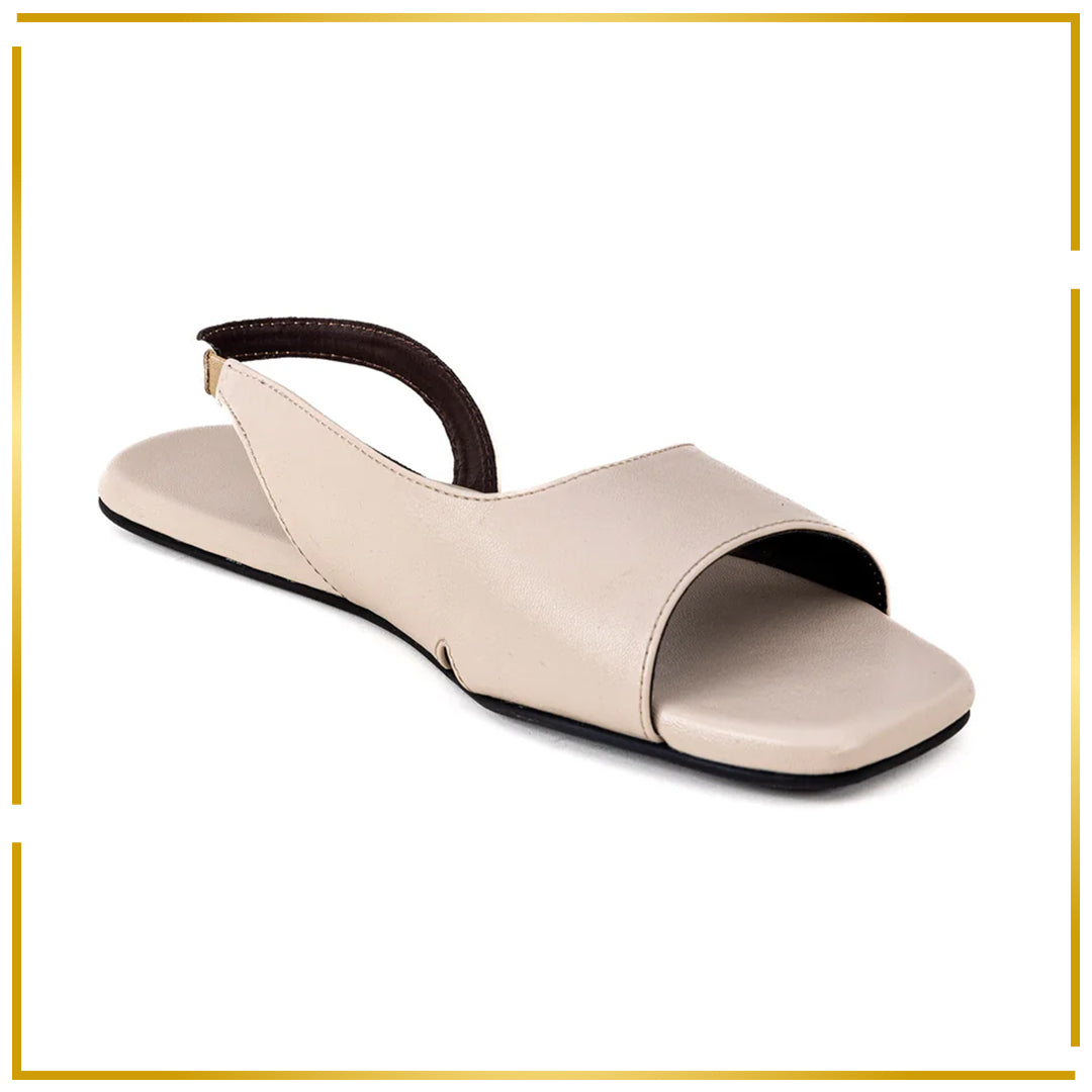Seashell Slingback Vegan Leather Cream Women Sandals